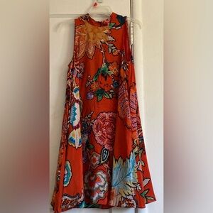 Maeve Orange Floral Silk Dress